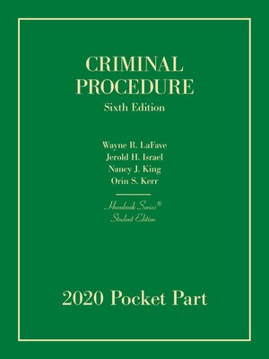 cover image of Criminal Procedure, 6th, Student Edition, 2020 Pocket Part